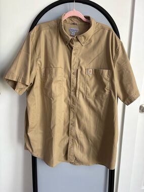 Carhartt Men’s Short Sleeve Button-Down Shirt - Khaki/Tan